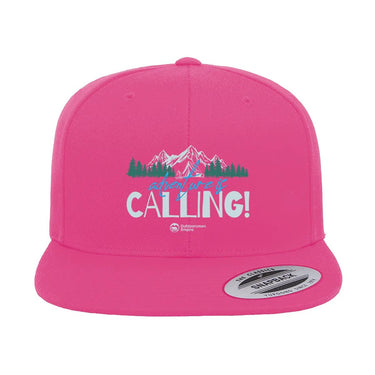 Adventure Camping Printed Flat Bill Cap